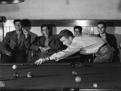 Idle Young Men at Pool Hall, 1940