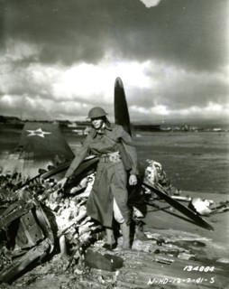 Viewing Wreckage of Air craft at Pearl Harbor