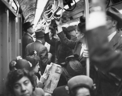 Crowded New York Subway