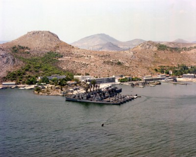 Ships in the harbor, Athens Greece naval base