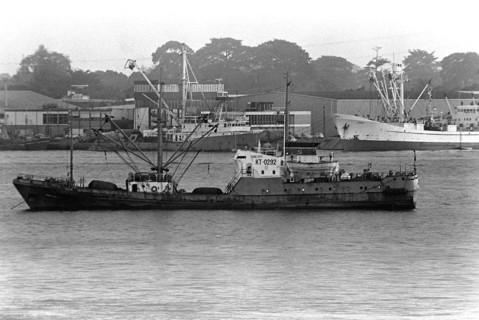Soviet trawler anchored offshore during exercise Unitas XX