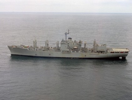 1971  - an aerial port beam view of the combat stores ship USS SAN JOSE
