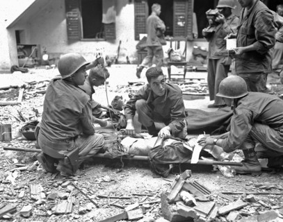 Medics assigned to the 37th Infantry Division