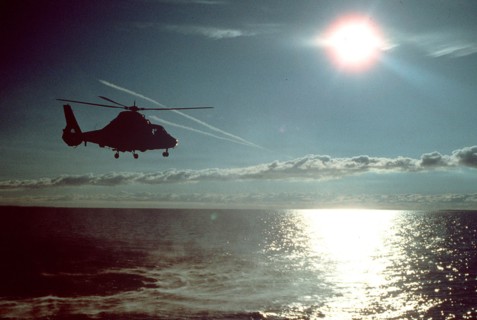 HH-65A Helicopter in flight.