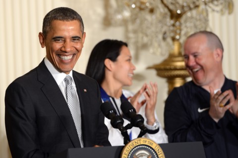 President Barack Obama speaks at a White House event