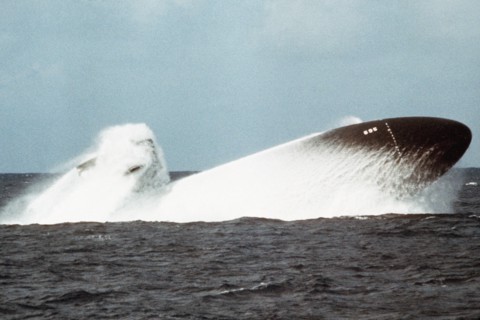 1978 - A starboard view of the nuclear-powered attack submarine BIRMINGHAM