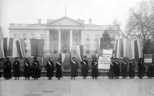 Woman suffrage pickets at the White House