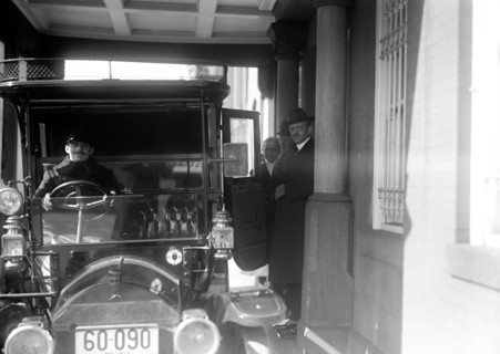 Ambassador Count Bernstorff leaving German Embassy