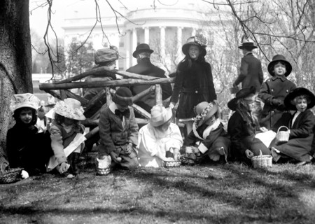 Children at the annual Easter egg roll at the White House