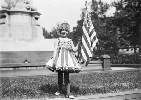 4th of July child dressed as Liberty