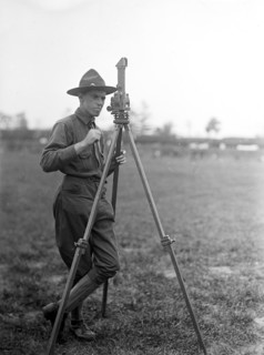 Reserve soldier surveying land