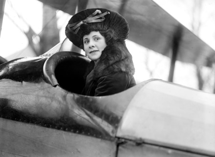 Miss Edna Musney in plane