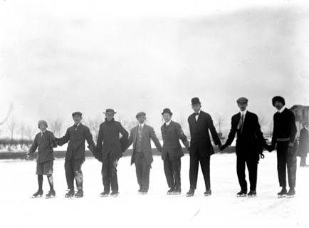 Outdoor ice skating party