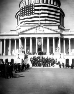 G.A.R. Parade and Large flag at United States Capitol