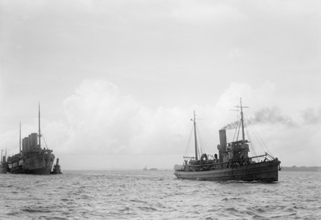 German ship Kron Prinz Wilhelm in tow