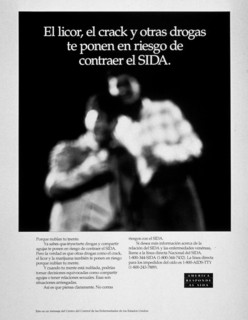 1980s AIDS prevention poster in Spanish.