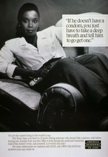 1980s Era HIV AIDS Prevention Public Service Poster.