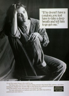 1980s Era HIV AIDS Prevention Public Service Poster.