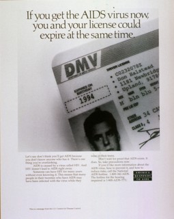 1980s Era HIV AIDS Prevention Public Service Poster.