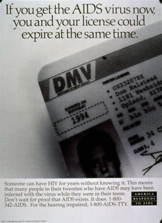 1980s Era HIV AIDS Prevention Public Service Poster.