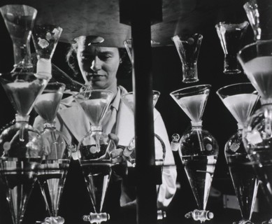 Woman in research laboratory unknown date.