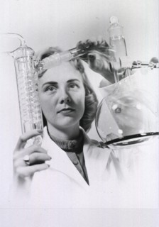Woman in research laboratory unknown date.