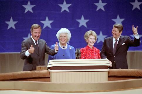 President Ronald Reagan Nancy Reagan Barbara Bush George Bush Trip to Texas