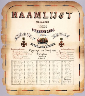 Name list of the members of the Metal Cross division Helder