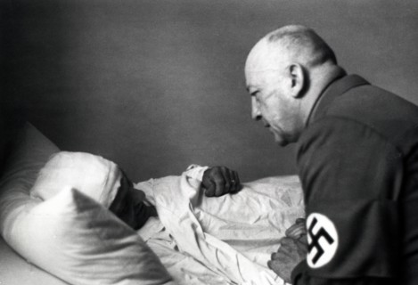 Wounded soldier in hospital after failed assasination attempt on Adolf Hilter