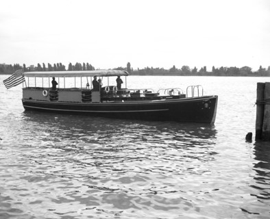 Presidential boat on river