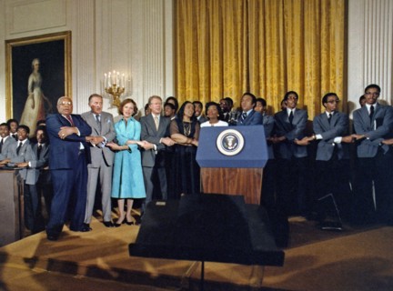 Jimmy Carter and Rosalynn Carter host a reception honoring Martin Luther King Jr.
