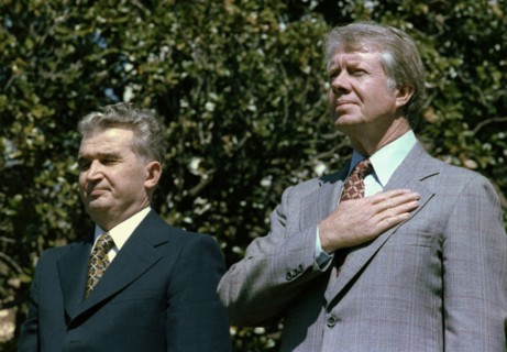 Nicolae Ceausescu of Romania and Jimmy Carter