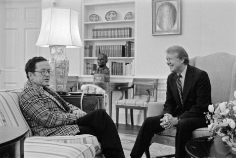 Jimmy Carter meets with Senator Ted Stevens