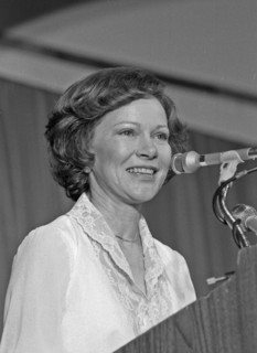 Rosalynn Carter at a podium