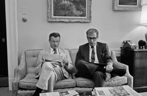 Zbigniew Brzezinski and Harold Brown