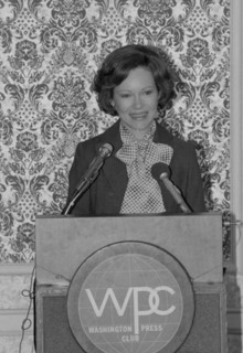 Rosalynn Carter addressing the Washington Press Club