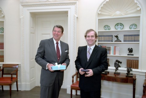 President Reagan With Elton John.
