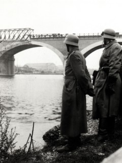 German soldiers overlooking a river