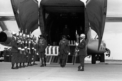 1977 - An Air Force honor guard stands at attention
