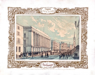 Print show an exterior view of the Stock Exchange