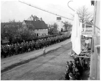 German Prisoners of War Marching in Chemnitz