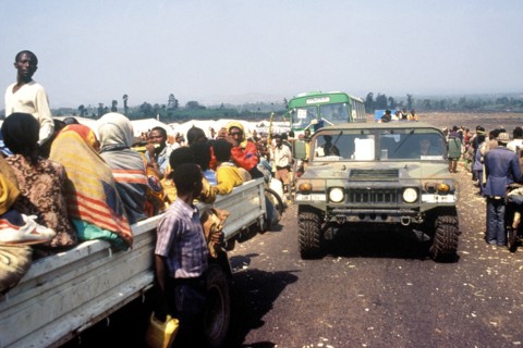 A US military High-Mobility Multipurpose Wheeled Vehicle