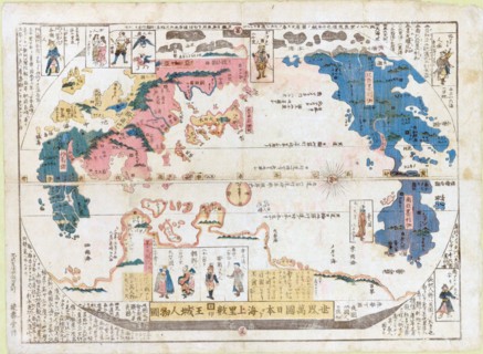 Map of all the countries of the world and pictures of the peoples
