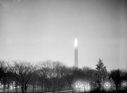 Washington Monument at night ca. 1910