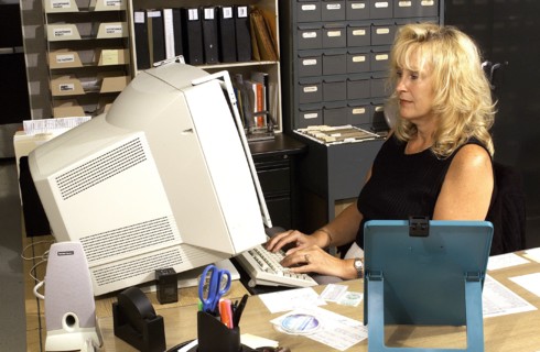 Woman working on computer