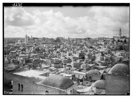 Jerusalem as seen from American Colony Aid Association baby home (orphange?) ca. between 1934 and 1939