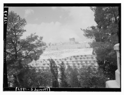 Snow scene from Church of Magdalene towards city wall, March 6, 1943