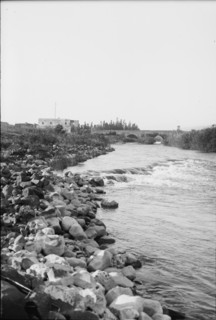 The Jordan Valley north of Lake Galilee. Jordan and Jisr Benat Yacoub. British frontier post. ca. 1929