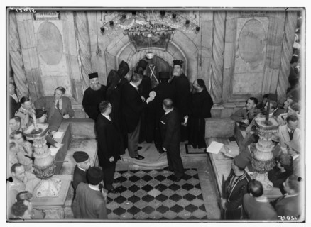 Religious ceremonies in Jerusalem during the Easter period; priests participating in the Orthodox Holy Fire ca. 1941