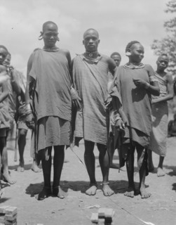 Wakikuyu types of men and women in Kenya, a Bantu ethnic group ca. 1936